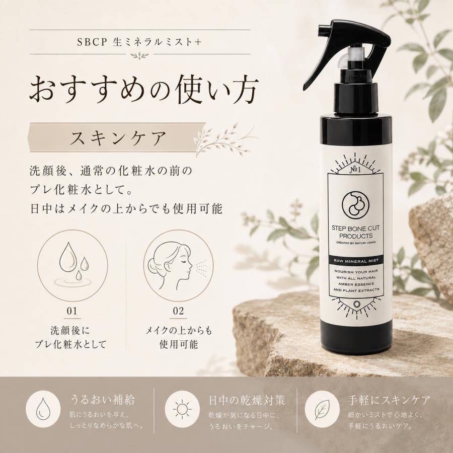 新品・未使用　SBCP 生ミネラルミスト＋200ml 3本 sbcp 生ミネラルミスト 200ml ステップボーンカット 化粧水 megumi