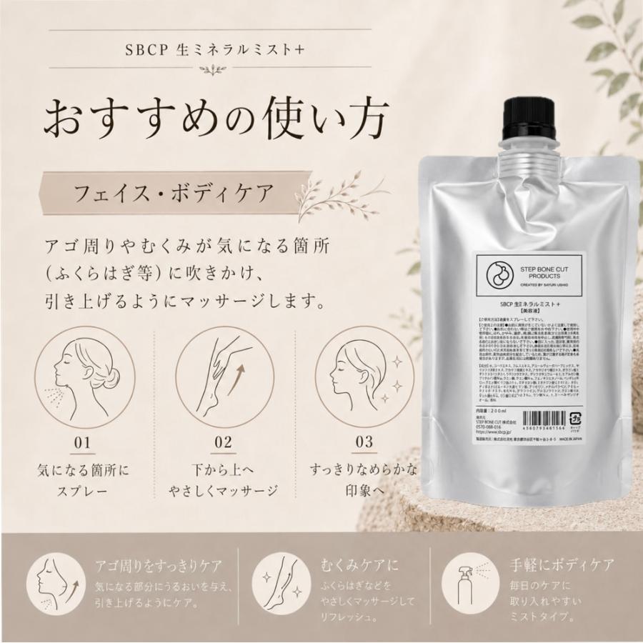sbcp 生ミネラルミスト 200ml ステップボーンカット 化粧水 詰め替え用