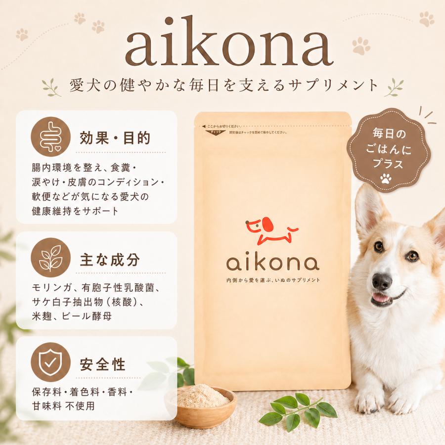 あいこな aikona 犬用 サプリメント 2袋 腸活 アイコナ 国内製造