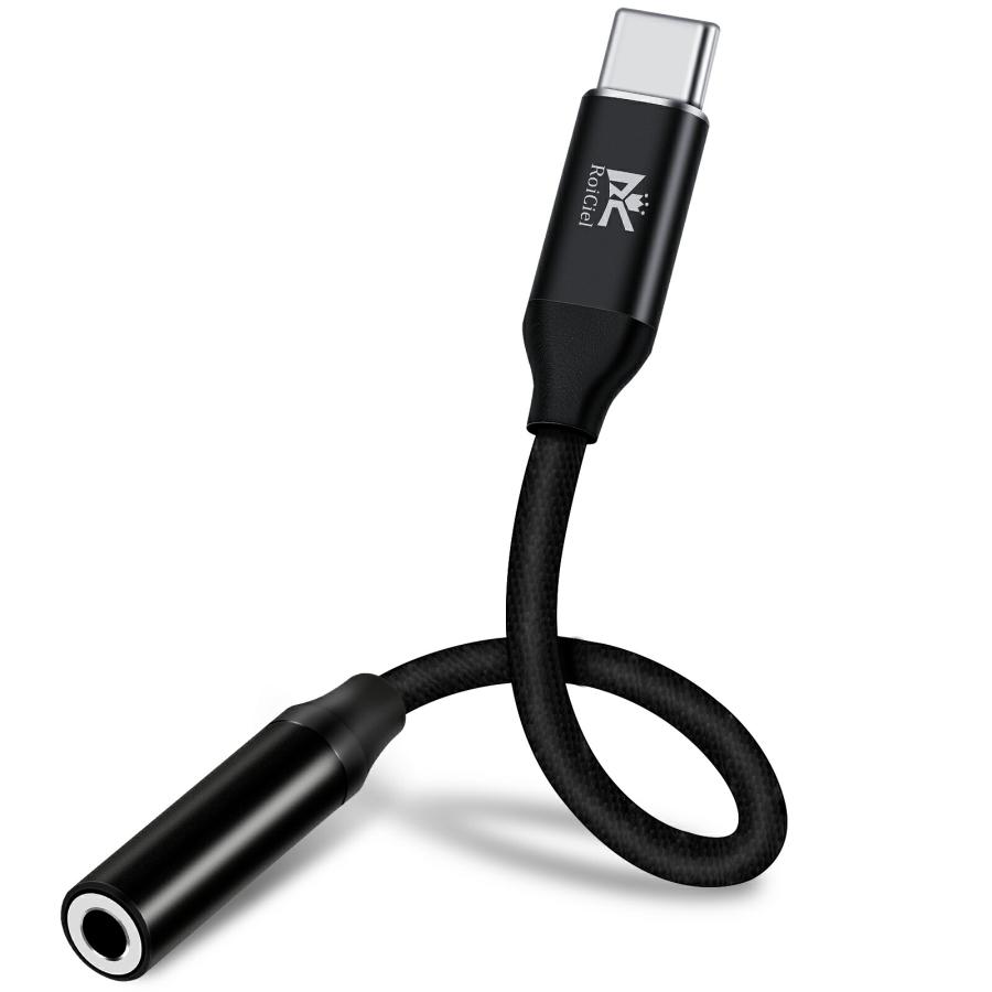 RoiCiel USB C - 3.5 mmヘッドフォンジャックアダプタ ハイレゾ対応
