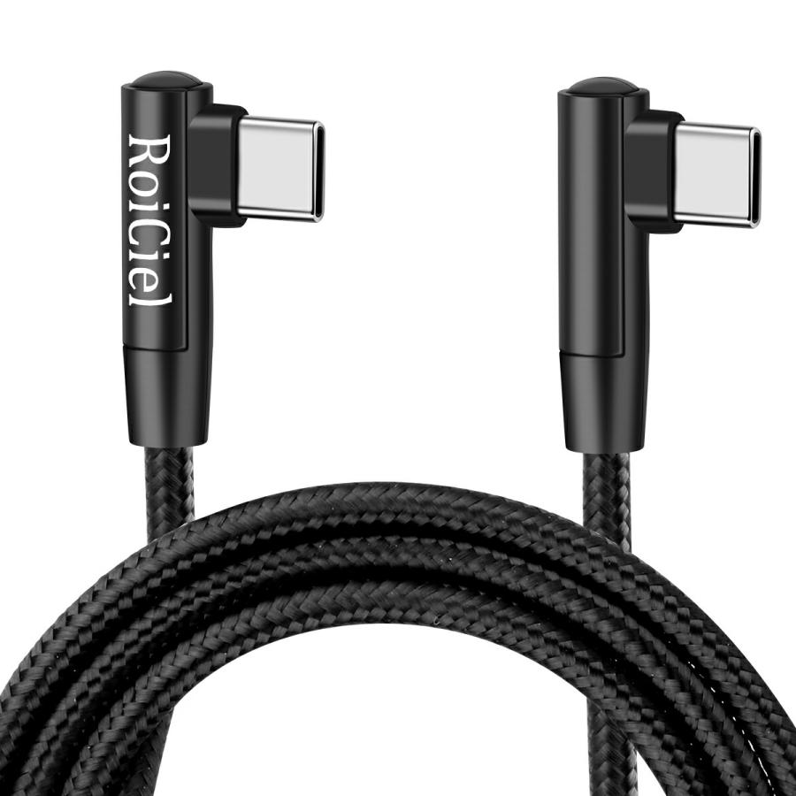 RoiCiel 両端 L型コネクター USB-Cケーブル 高耐久ナイロン Power