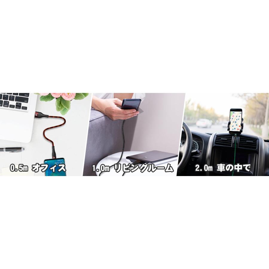 【3本セット】RoiCiel USB-A to USB-C ケーブルQC 3.0対応 11V/6A/66W急速充電 480Mbps Type-C機種対応断線防止 アンドロイド スマホ その他USB-C機器対応｜koreyoshi｜08