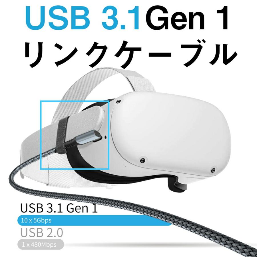 RoiCiel USB-C to LINKケーブル VRヘッドセットおよびゲームPC用の高速