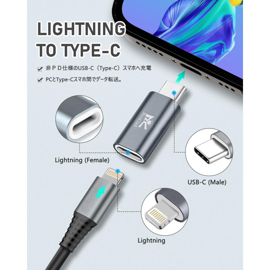 HOWJIM ライトニング タイプC 変換 急速充電 変換コネクタ 2個 HOWJIM ライトニング タイプC 変換 急速充電 変換コネクタ 2個 HOWJIM