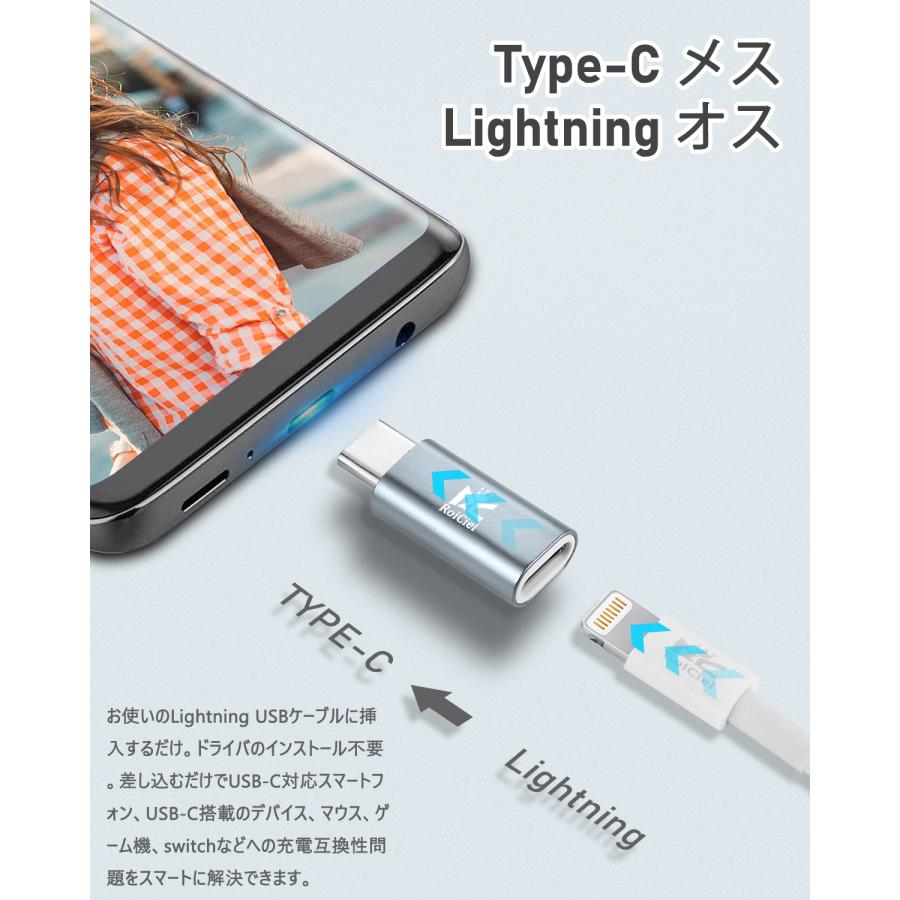 2個セット】RoiCiel LightningからType-Cへアルミニウム合金製変換
