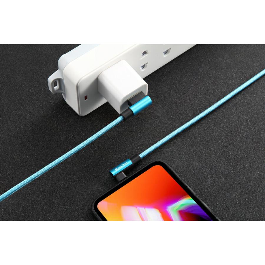 2本セット】RoiCielライトニングケーブル L字型 iphone 充電ケーブル
