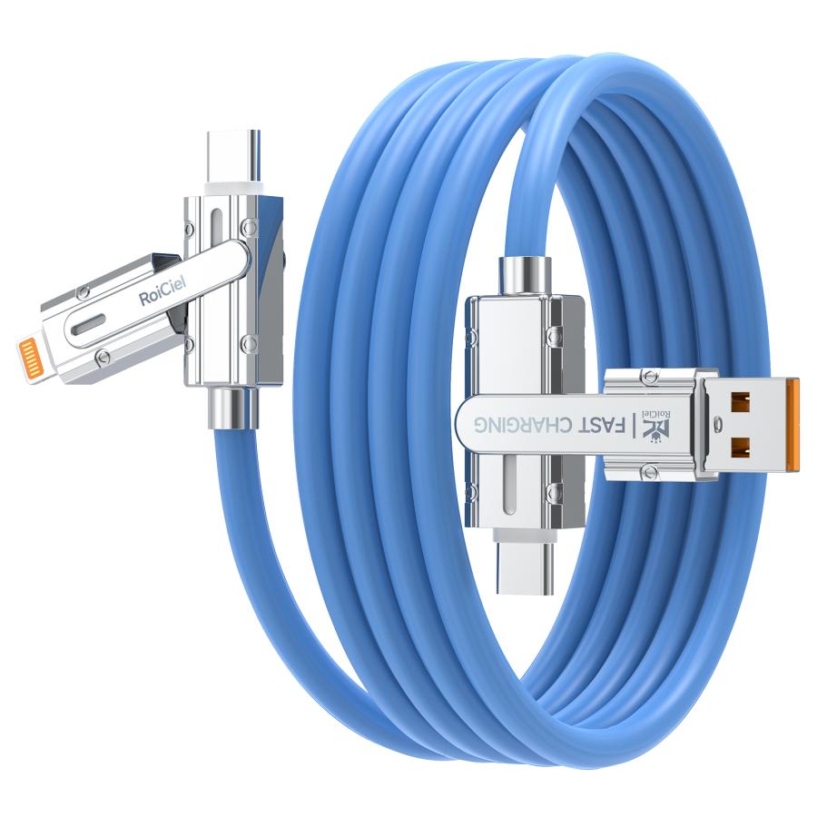 RoiCiel 4in1変換ケーブル USB-C to PD120W /USB-C Lightning PD27W