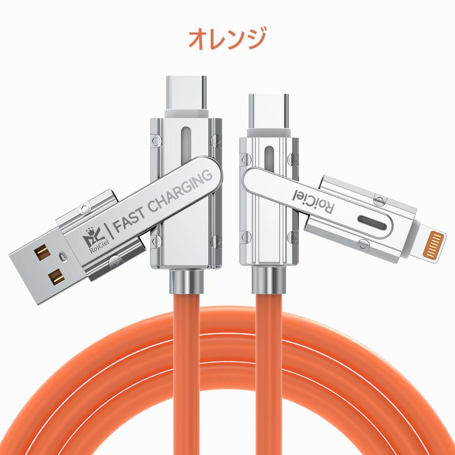 RoiCiel 4in1変換ケーブル USB-C to PD120W /USB-C Lightning PD27W