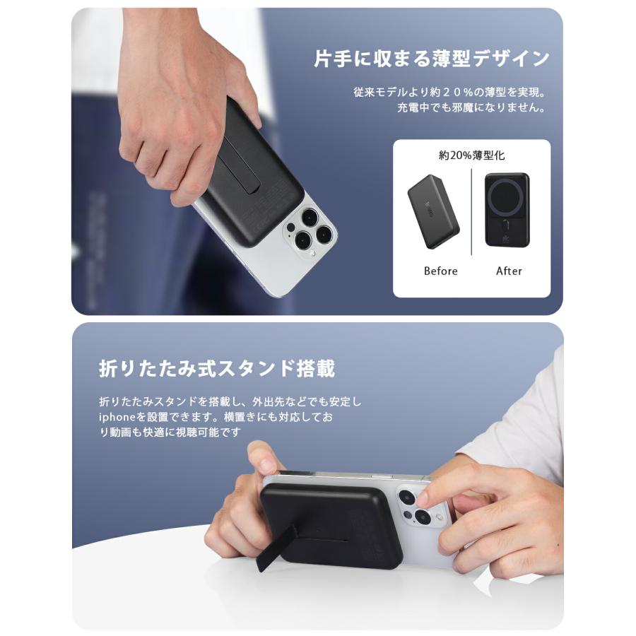 RoiCiel Magnetic Batteryマグネット式ワイヤレス充電10000mAh(38.5Wh 