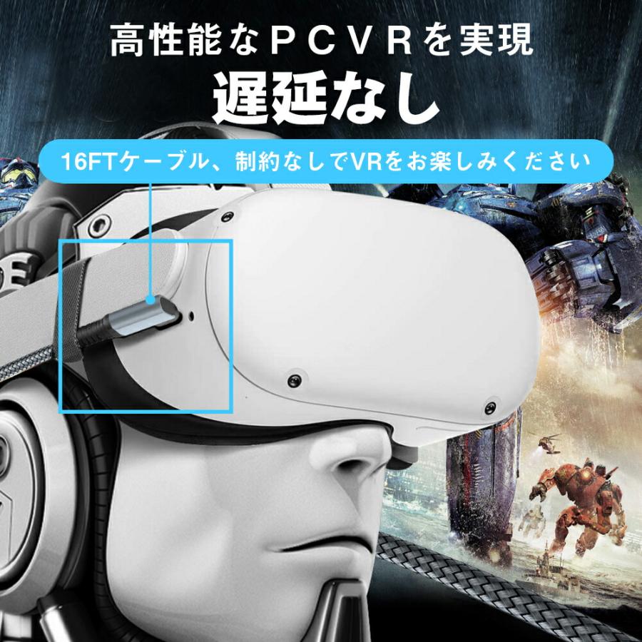 VRヘッドセット USB-C接続 RoiCiel USB-C to LINKケーブル VRヘッドセットおよびゲームPC用の高速