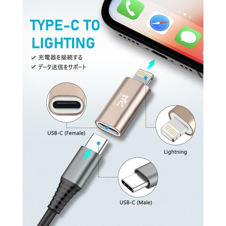 新しいスタイル ライトニング 変換アダプタ iphone Lightning から Type-C タイプC microUSB 充電 スマホ 最大3A  Mcdodo PayPay 