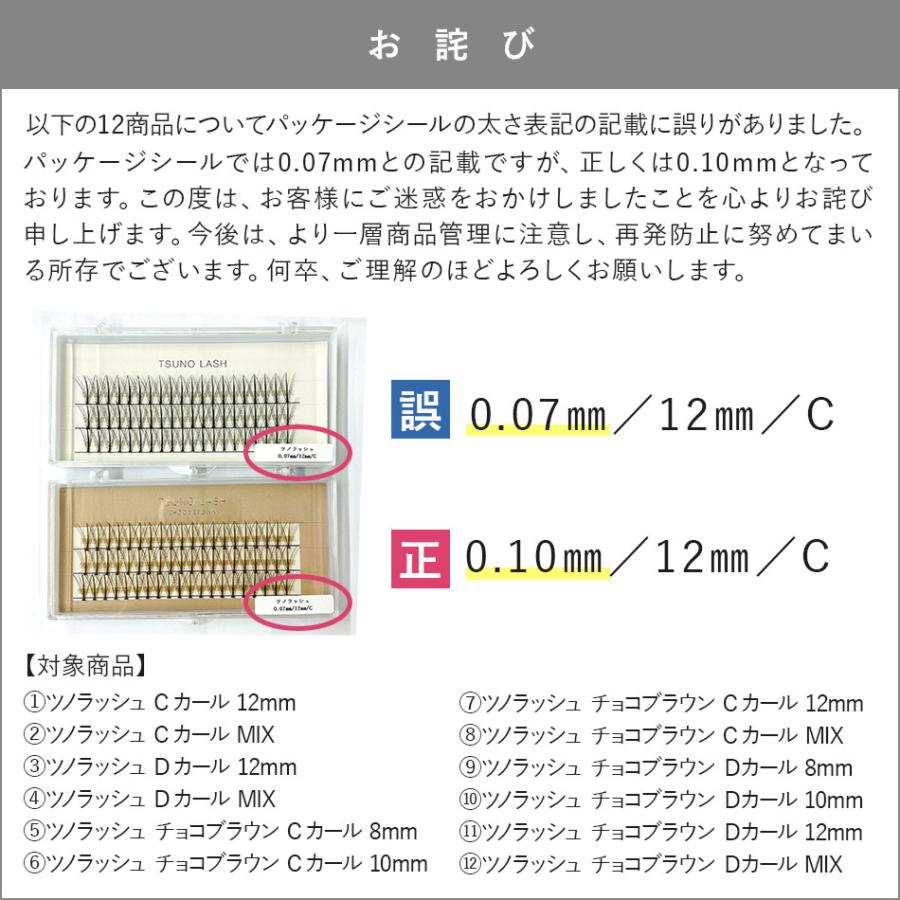 セルフマツエク ツノラッシュ10本束 中心太め セルフ マツエク まつ毛