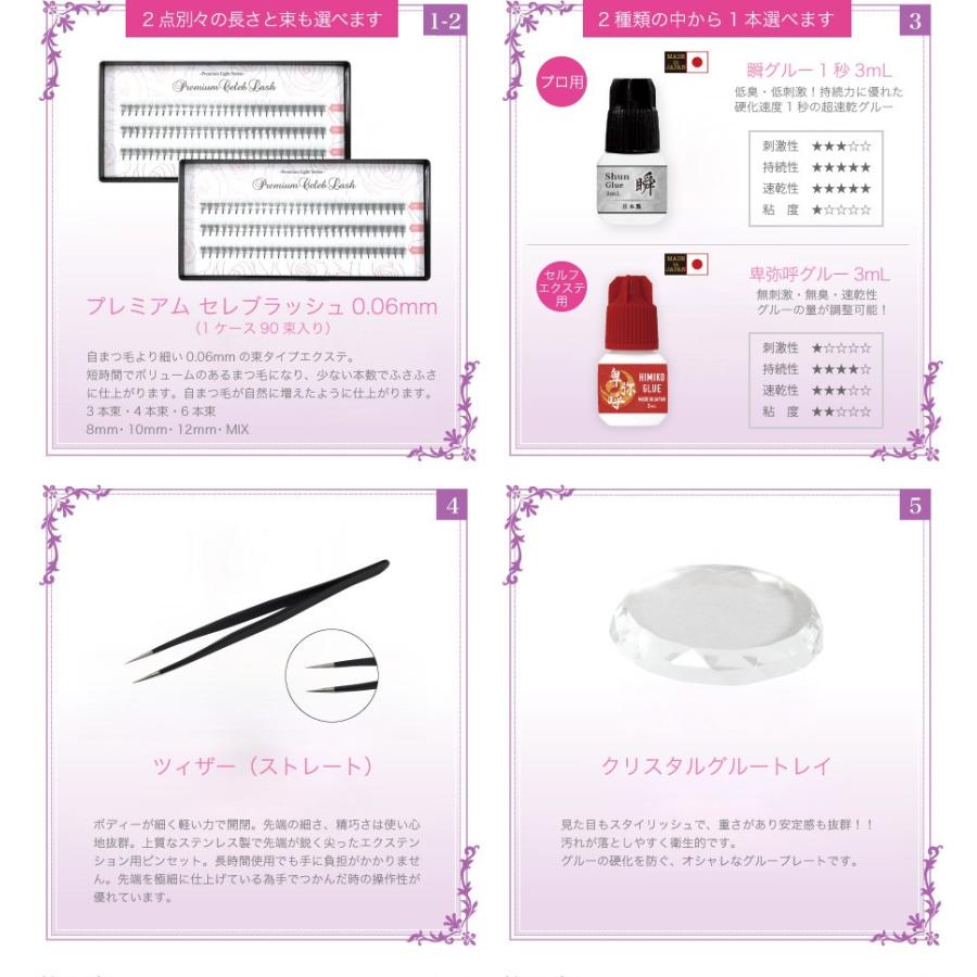 まつげエクステ キット C 0.06mm 極細 束タイプ 新12点セット