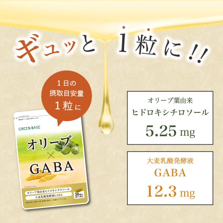 オリーブ ギャバ 1袋 サプリメント カプセル gaba ヒドロキシチロソール 30粒 約1ヶ月分 GMP 国内工場 健康 生活習慣 ヘルスケア 健康食品 送料無料｜korin｜02