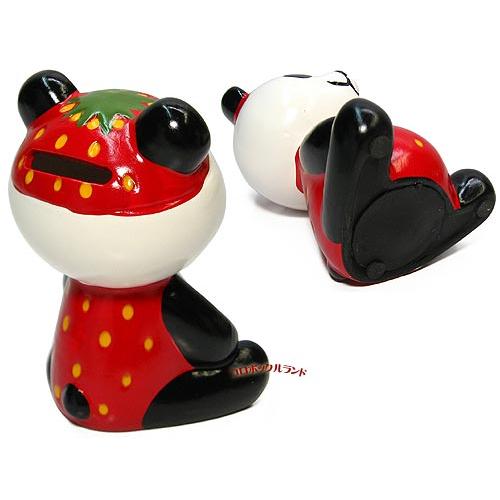 パンダ貯金箱ストロベリー : コロボックルランド ヤフー店 - 通販