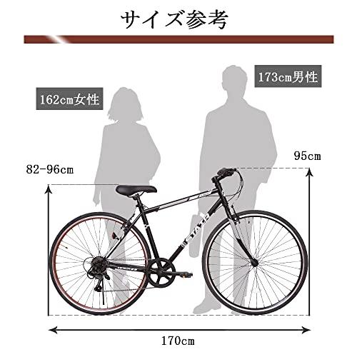 クロスバイク 自転車 700x25c シマノ製6段変速 超軽量高炭素鋼フレーム カラーリム 初心者 フラットハンドル 前後Vブレーキ 通勤 通学｜korokoro-shop｜07