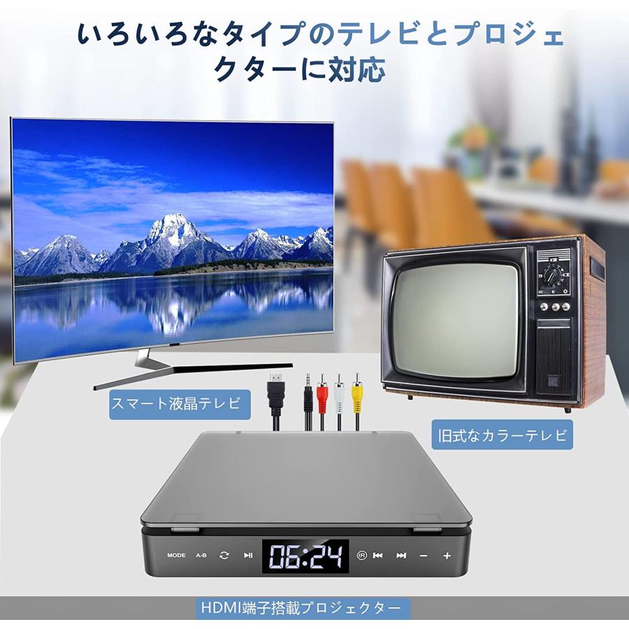 DVDプレーヤー CDプレーヤー ポータブル HDMI 最大1080Pの解像度 ポータブル 超小型 USB2.0対応 DVD VCD CD CD-R MP3 などに対応 日本語説明書｜korokorohonpo｜05