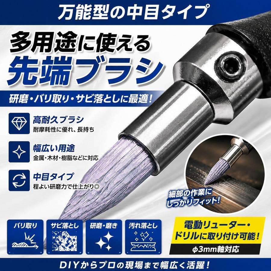 プラモ向上委員会 無限ブラシヤスリ 中目 ホビー用工具 PMKJ040-10 3D