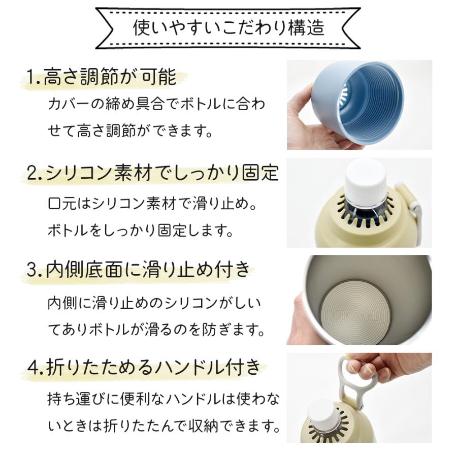 ペットボトルホルダー ボトルインボトル 500ml 680ml 保冷 真空断熱 水筒 ステンレス 折りたたみ ハンドル付き キズ付きにくい ボトルクーラー カバー |  | 02