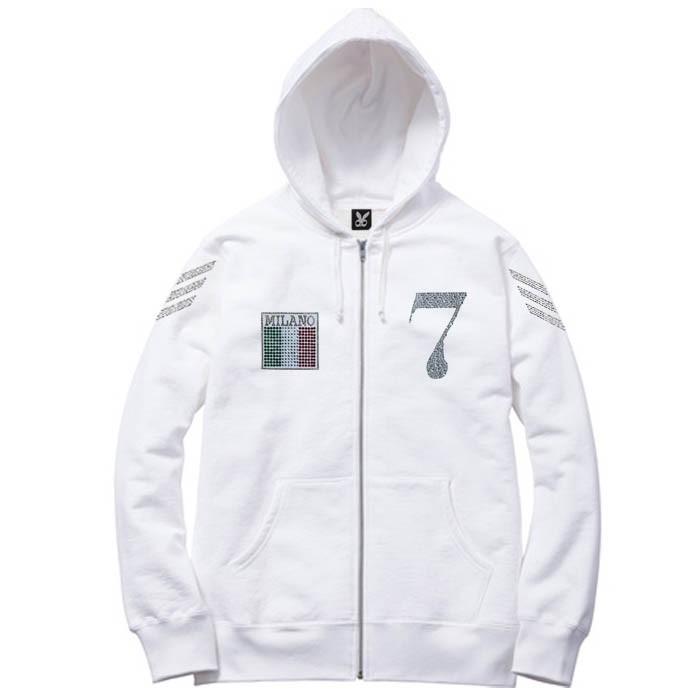 Off-White ラインストーンアロージップアップパーカー