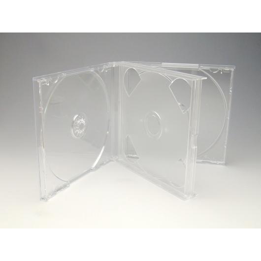 CDケース 4枚用マルチケース 50個 黒グレー/クリア 4ディスク : DVD