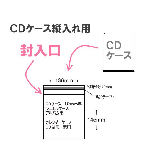 OPP袋（カレンダーケース CD型用） 1000枚セット 1枚3.8円  無地袋 透明袋｜kosakashop｜02