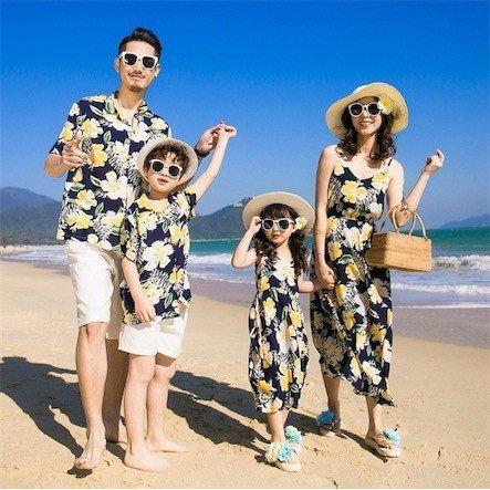 アロハシャツ メンズ 結婚式 親子コーデ ハワイ沖縄海旅行 ペアルック 父の日 親子 お揃い ワンピース 花柄リゾート 家族お Pa957 小坂商会 通販 Yahoo ショッピング