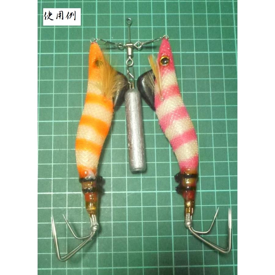 タコ釣り用 タコエギ用 貫通サルカンツインスナップ （2個入り） : 考