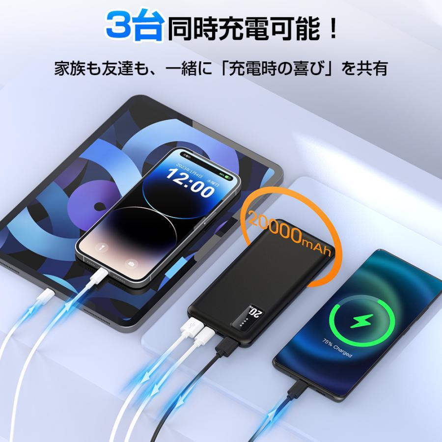 バッテリー　20,000mAh ライトニング　Cタイプ　複数同時充電可能 バッテリー 20,000mAh ライトニング Cタイプ 複数同時充電可能