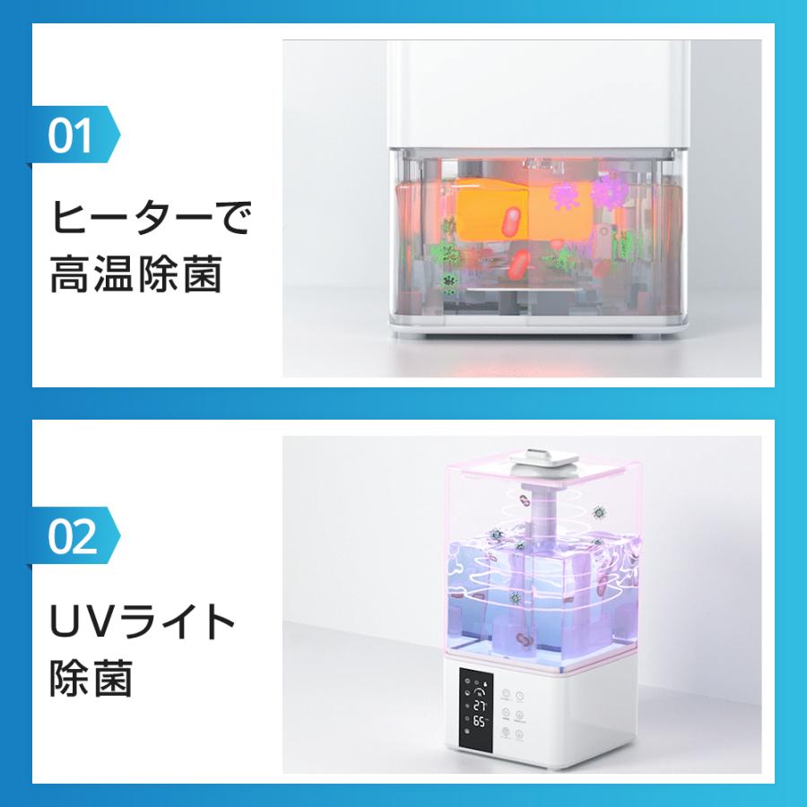 美品♪送料無料♪ハイブリッド式加湿器 花粉対策タワーサイズ 加湿器 大容量 8L ハイブリッド式 スチーム式 卓上 超音波式 高級超
