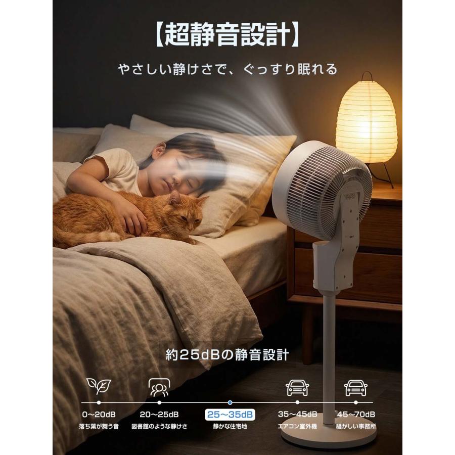 扇風機 リビング サーキュレーター dcモーター 3D送風 自動首振り 8