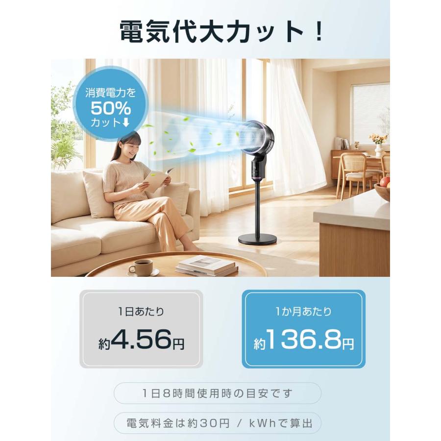 扇風機 リビング サーキュレーター dcモーター 3D送風 自動首振り 8