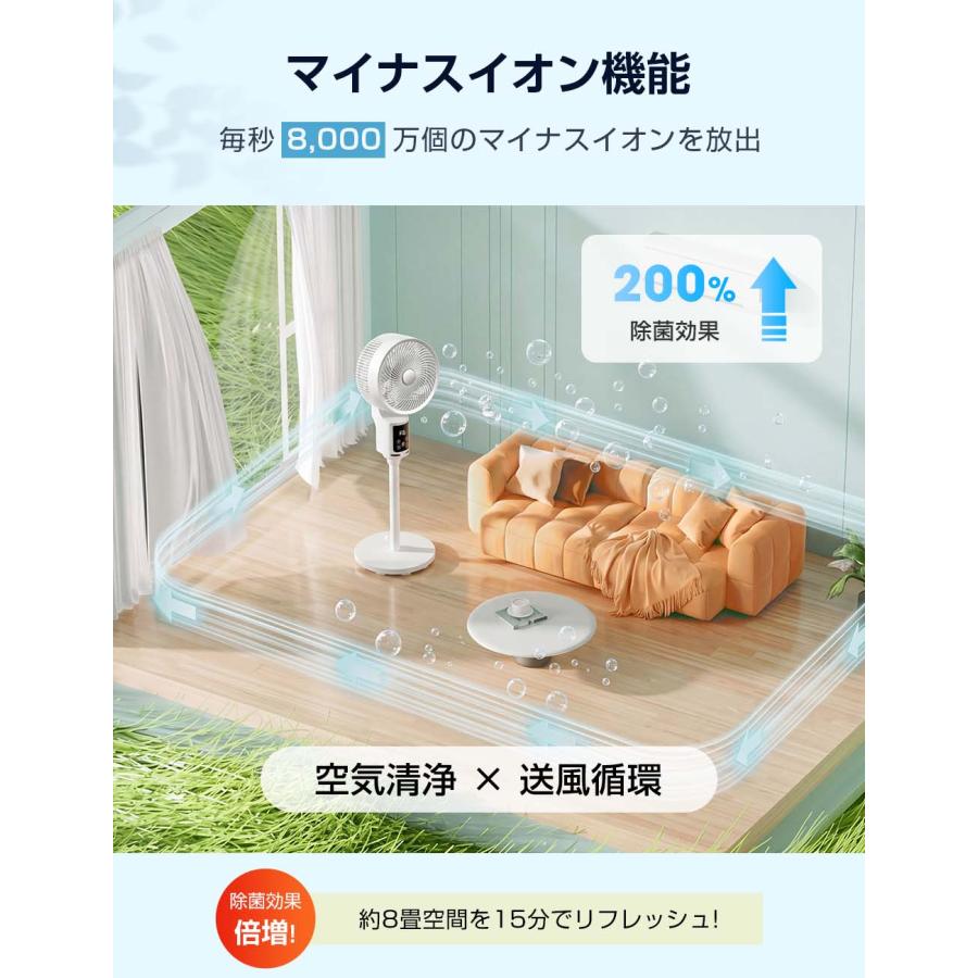 扇風機 リビング サーキュレーター dcモーター 3D送風 自動首振り 8