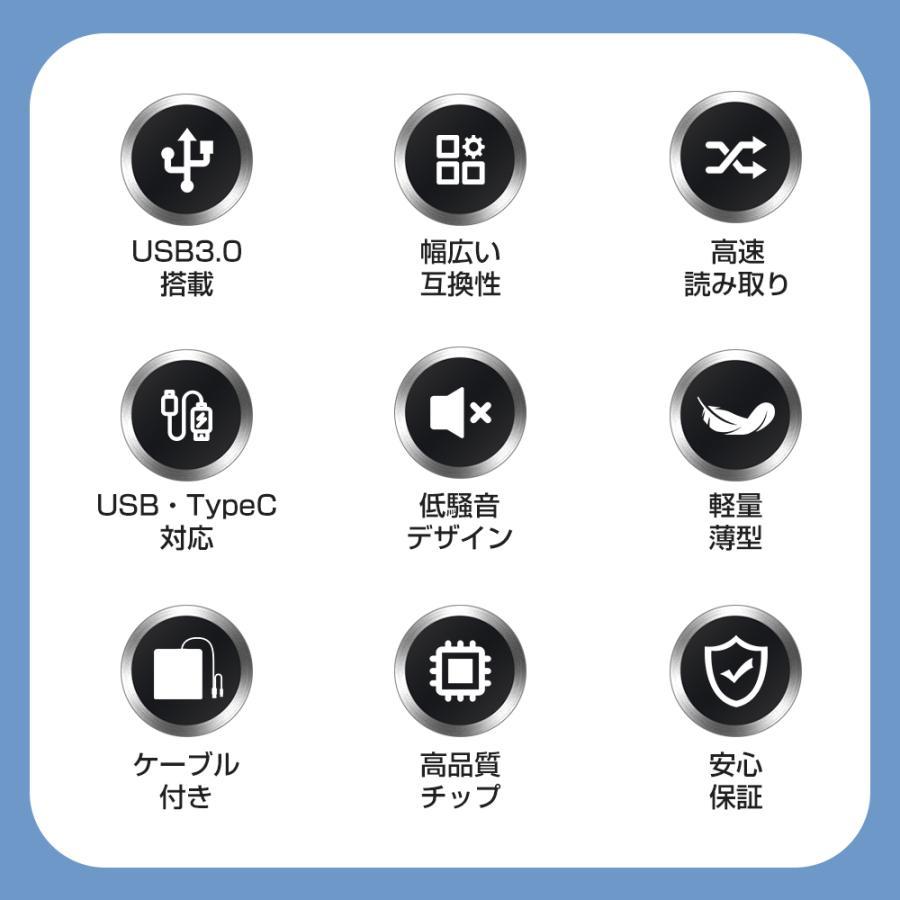 DVDドライブ 外付け ケーブル内蔵 usb3.0 静音 高速 軽量 コンパクト