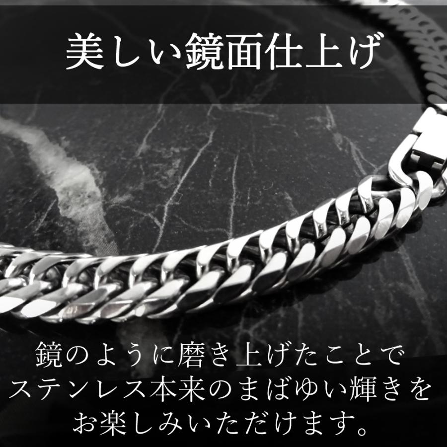 ステンレス ダブル喜平ネックレス 鏡面仕上げ 6面カット 中折れ 