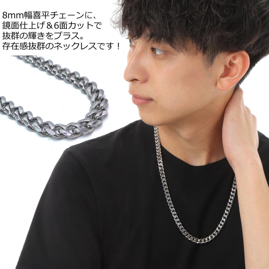 ステンレス シングル 喜平ネックレス 鏡面仕上げ 6面カット 中折れ