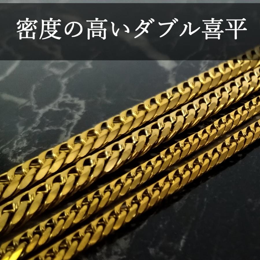 ダブル喜平 ネックレス 6面カット ゴールド チェーン アレルギー対応 金 幅 5mm 7ｍｍ｜kosd｜03