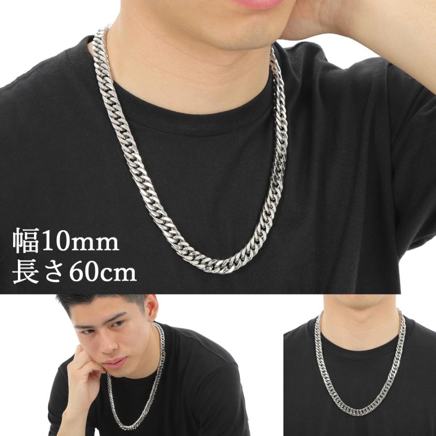 ステンレス ダブル喜平 ネックレス 4面カット 中折れタイプ 鏡面
