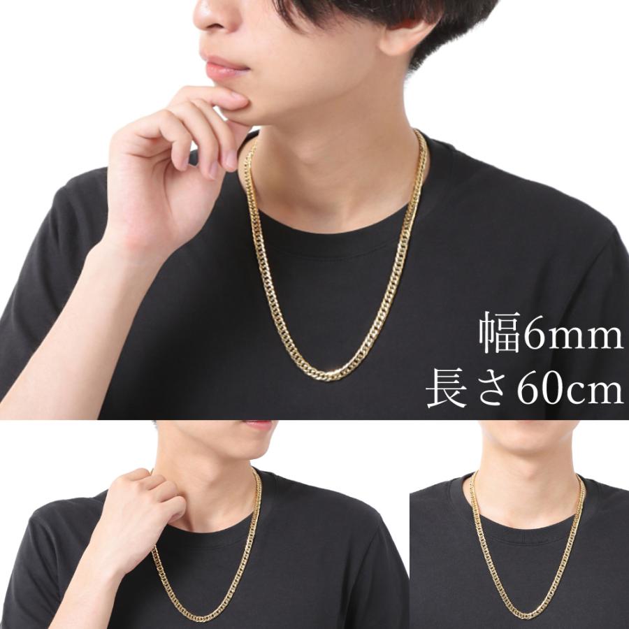 ステンレス ダブル喜平 ゴールド ネックレス 鏡面仕上げ 6面カット 中折れジョイント 金 幅6mm|kosd|10