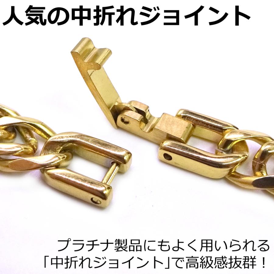 ステンレス ダブル喜平 ゴールド ネックレス 鏡面仕上げ 6面カット 中折れジョイント 金 幅6mm|kosd|07