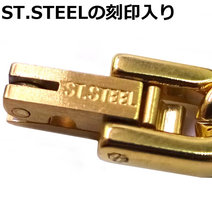 ステンレス ダブル喜平 ゴールド ネックレス 鏡面仕上げ 6面カット 中折れジョイント 金 幅6mm|kosd|08