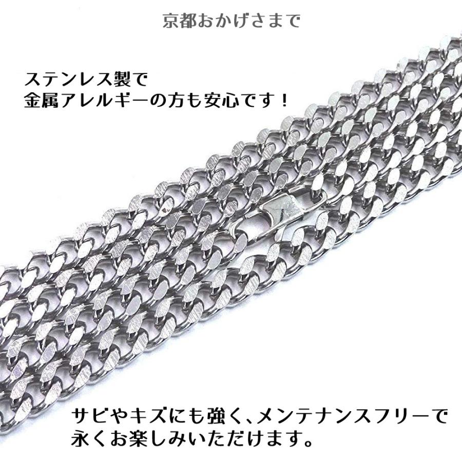 ステンレス 喜平ネックレス 4面カット 幅6mm 長さ 50cm 55cm 