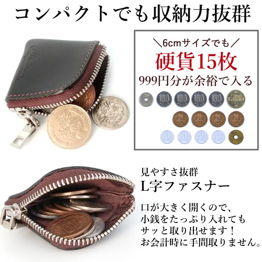 小さい 小銭入れ 極小 コインケース L字型 YKKファスナー