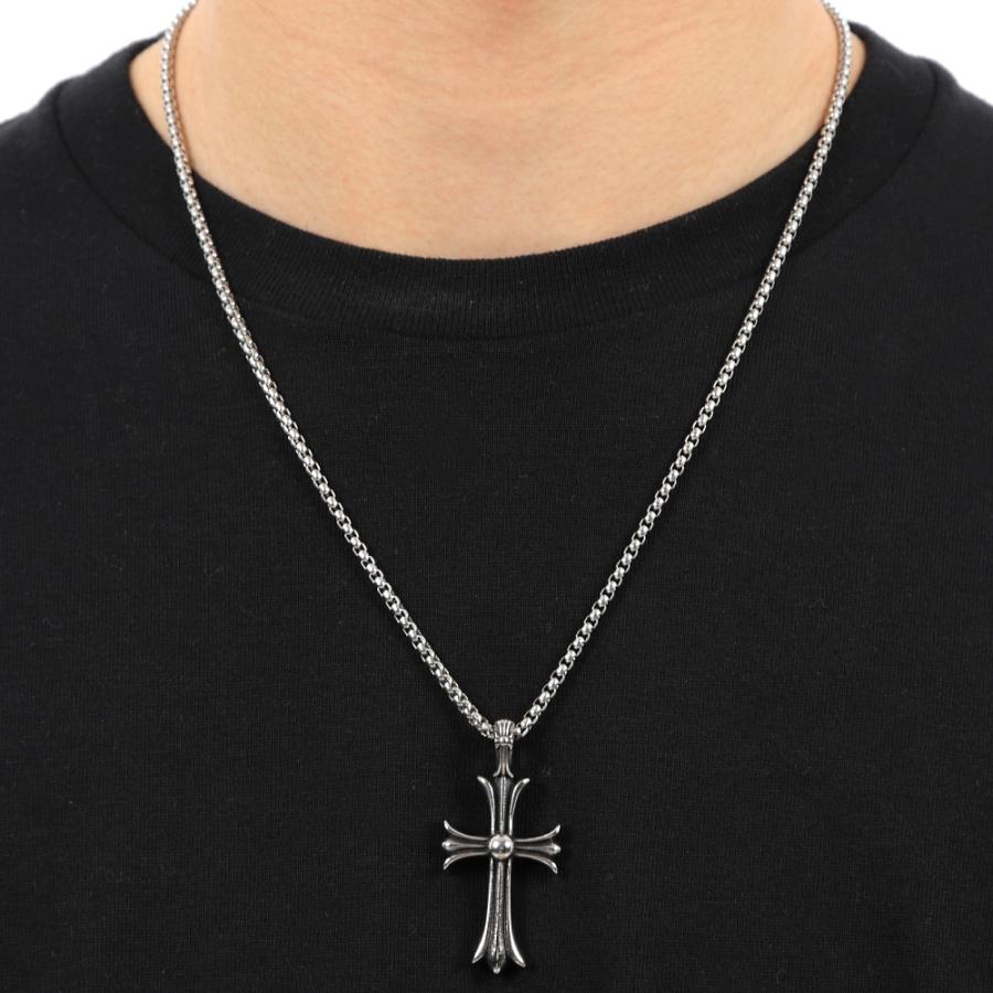 メンズ ネックレス クロス ペンダント 十字架 ステンレス製 ベネチアン