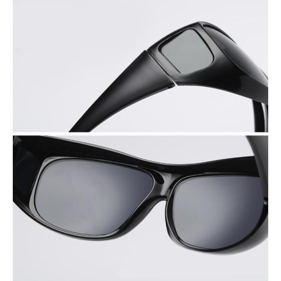 偏光 サングラス UV400 紫外線カット オーバーサングラス 眼鏡の上からかけられる オーバーグラス ６点セット メンズ｜kosd｜18