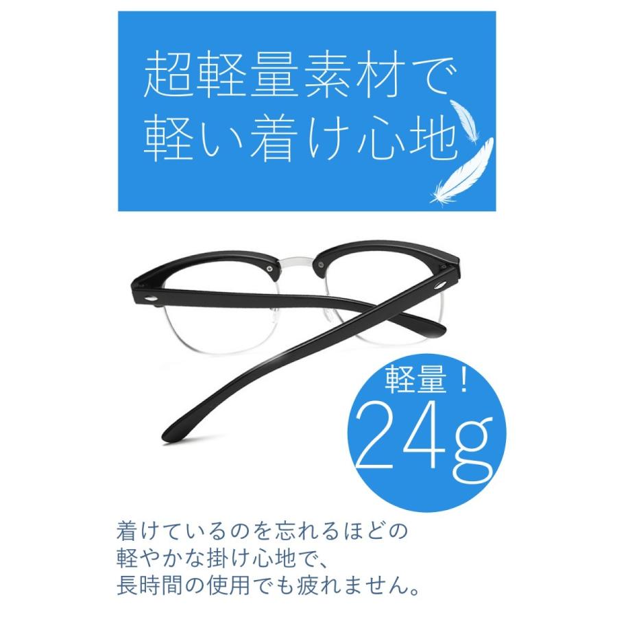 クリアフレーム ボストン型 PCメガネ PCメガネ ブルーライトカット 透明レンズ ボストンタイプ クリア