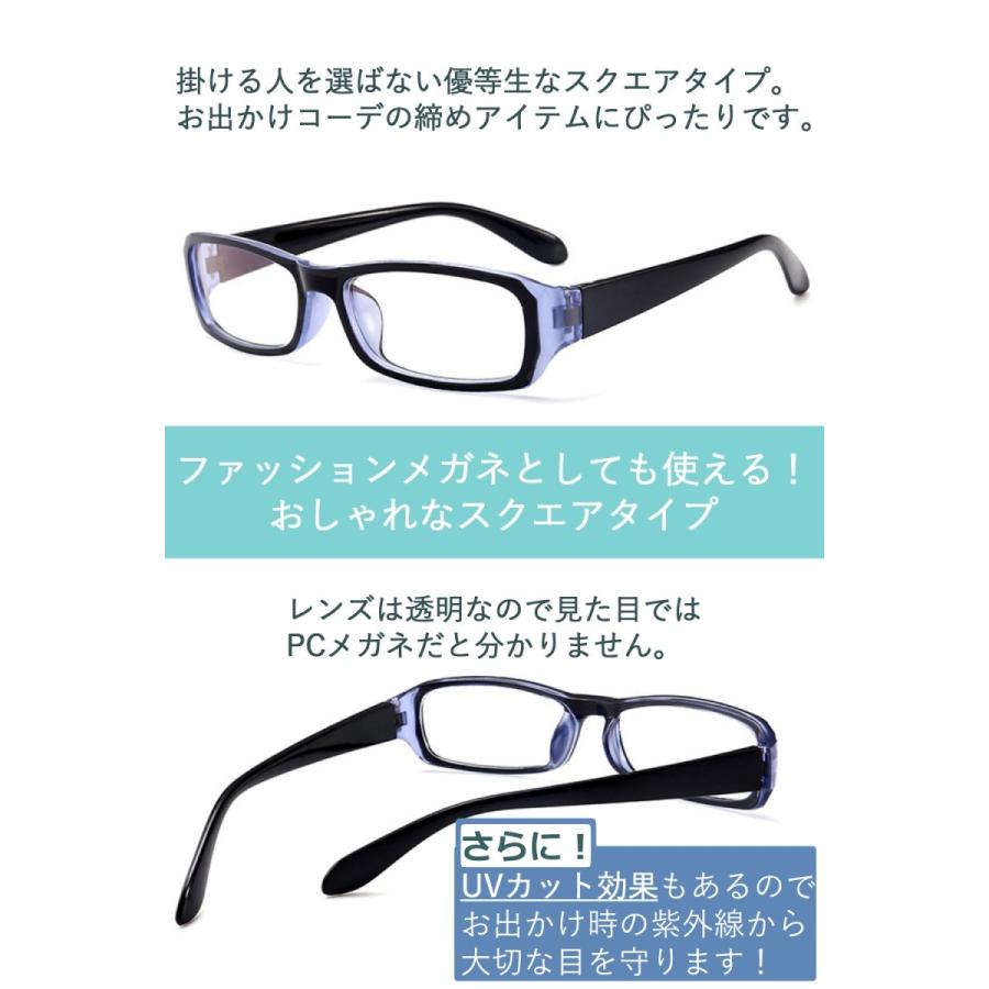 レディース PCメガネ ブルーライトカット UVカット 透明レンズ