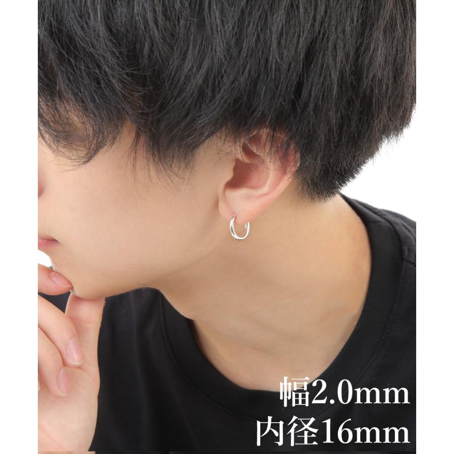最高の品質 フープ ピアス 2個 12mm ステンレス シルバー 両耳 メンズ レディース 目隠しくまさんピアス 両耳用