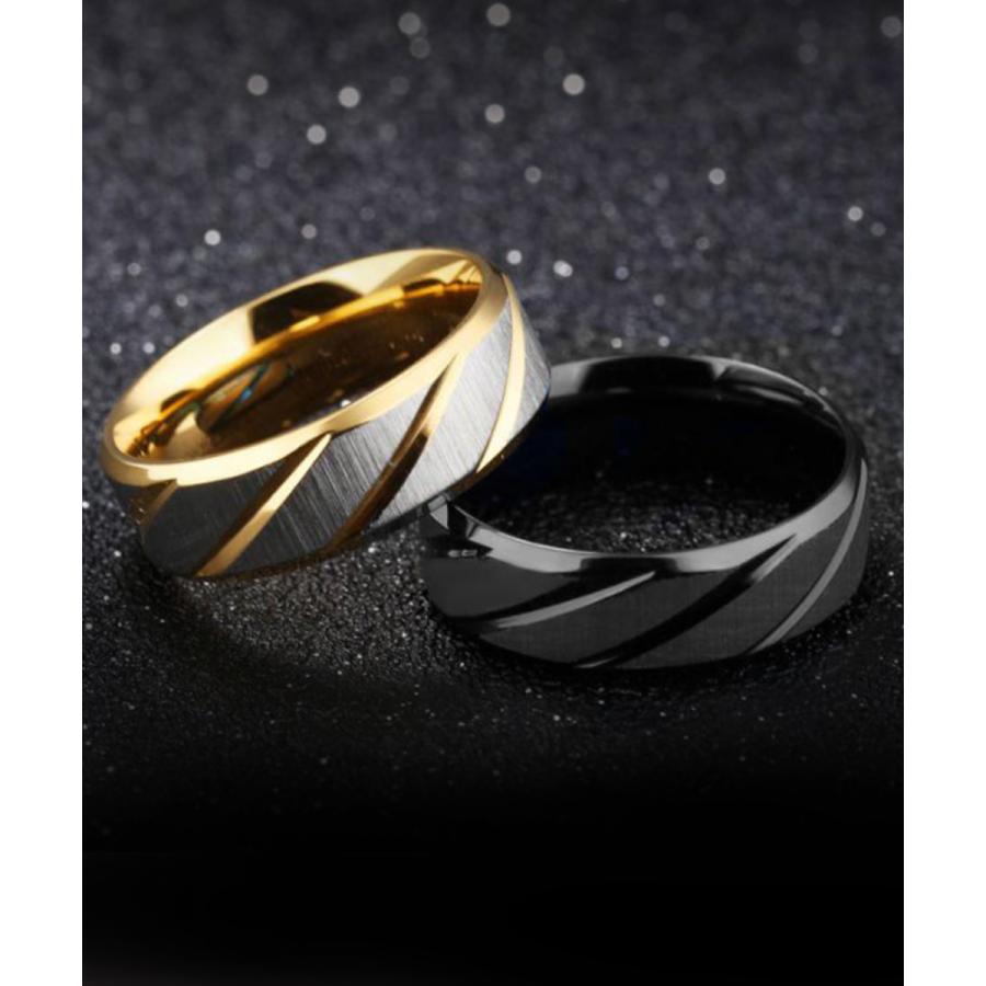 ステンレス ツイル リング メンズ ステンレス 指輪 ゴールド ブラック |  | 08
