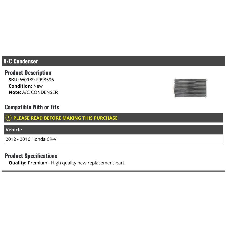 【並行輸入品】Marketplace Auto Parts A/C Condenser   Compatible with 2012 2016_2